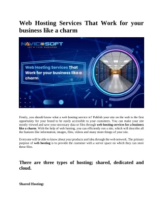 web hosting services that work for your business
