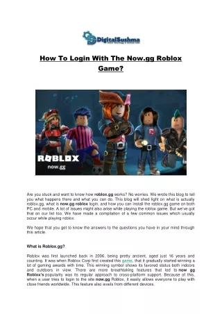 how to login with the now gg roblox game