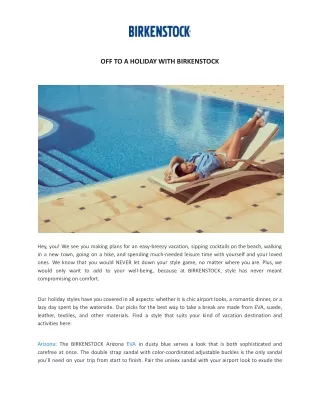 off to a holiday with birkenstock