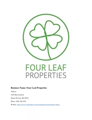 business name four leaf properties