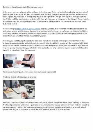 benefits of consulting a private own damage lawyer