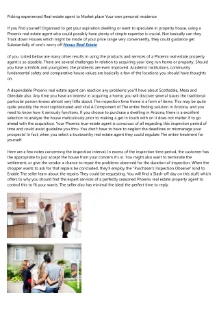 picking experienced real estate agent to market