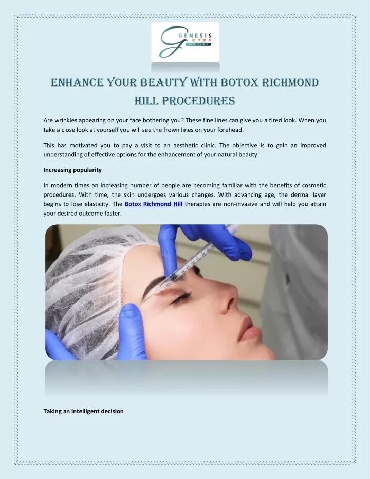 enhance your beauty with botox richmond hill