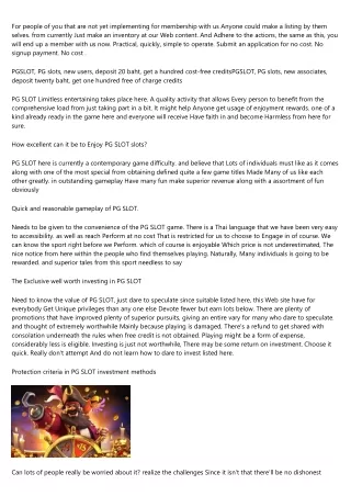 for people of you that are not yet implementing