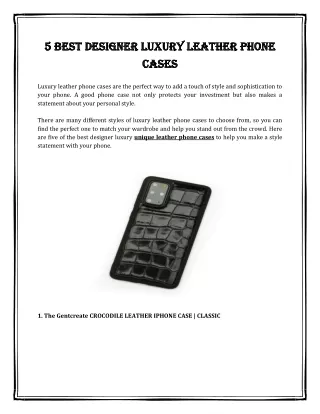 5 Best Designer Luxury Leather Phone Cases