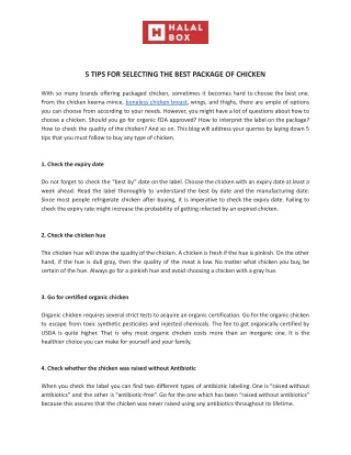 5 tips for selecting the best package of chicken