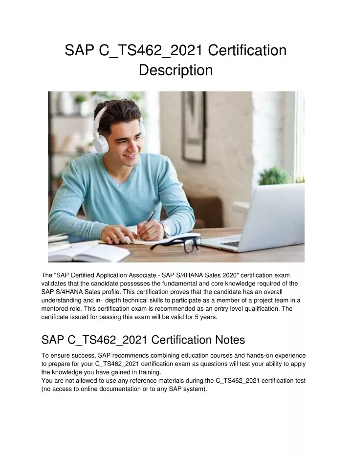 sap c ts462 2021 certification description