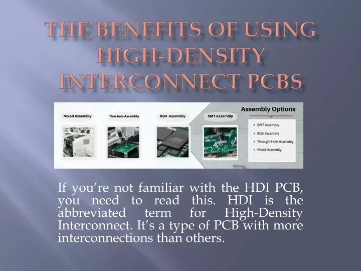 the benefits of using high density interconnect pcbs