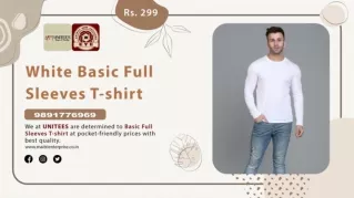 White Basic Full Sleeves T-shirt - Maitri Enterprise