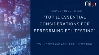 Top 11 Essential Considerations for Performing ETL Testing