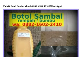 pabrik botol bumbu murah 0831 4180 1810 whatsapp