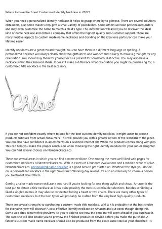 Sage Advice About custom made necklace From a Five-Year-Old
