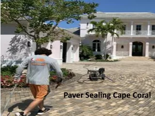 Applying a sealant to your brick pavers or Paver sealing Cape Coral