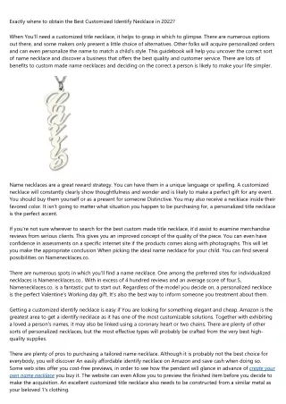 A Trip Back in Time: How People Talked About name necklace 20 Years Ago