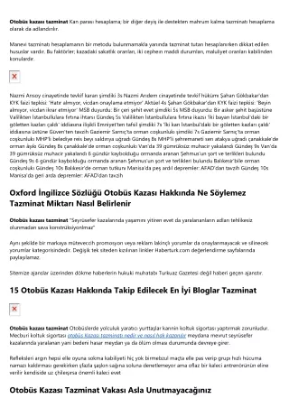 otob s kazas tazminat kan paras hesaplama