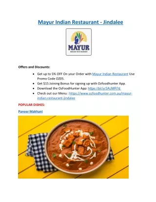 mayur indian restaurant jindalee