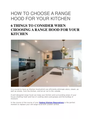 how to choose a range hood for your kitchen