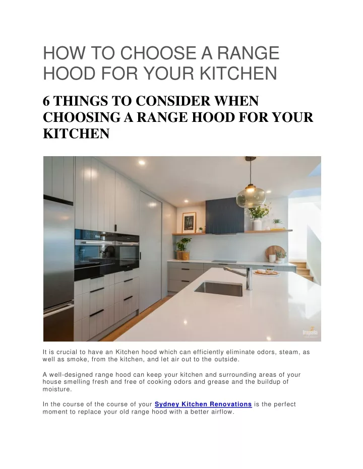 how to choose a range hood for your kitchen