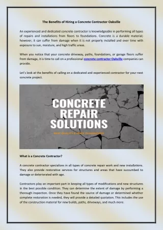 the benefits of hiring a concrete contractor