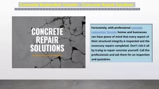 Concrete Restoration Toronto - Concrete Repair Solutions