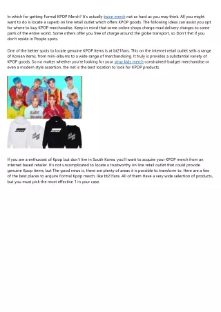 in which for getting formal kpop merch