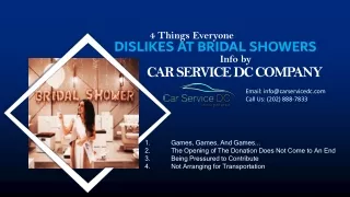 4 Things Everyone Dislikes at Bridal Showers Info by DC Car Service Company