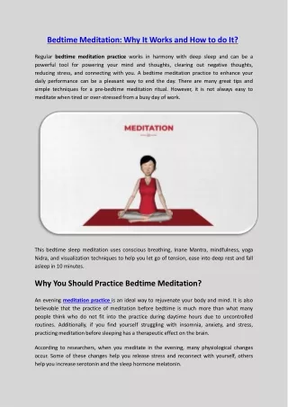 bedtime meditation why it works and how to do it