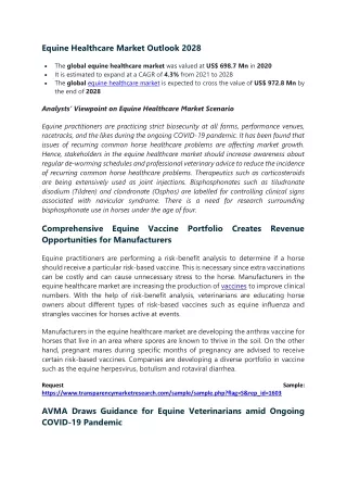 equine healthcare market outlook 2028