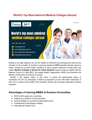 world s top most admired medical colleges abroad