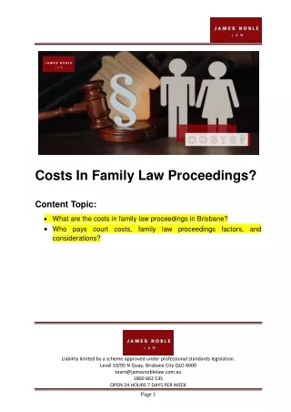 costs in family law proceedings