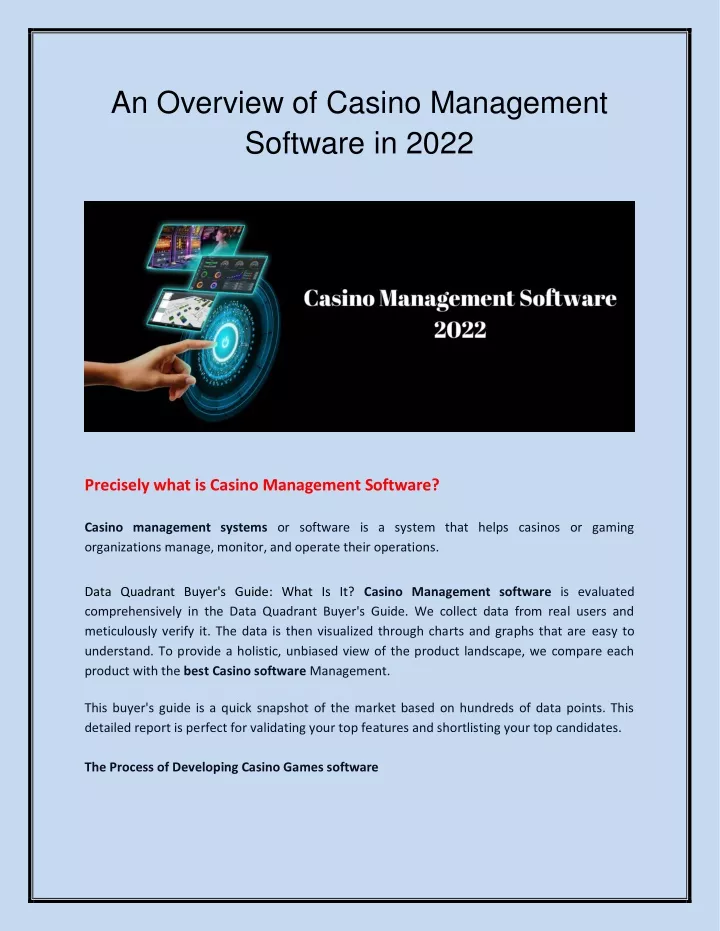 an overview of casino management software in 2022