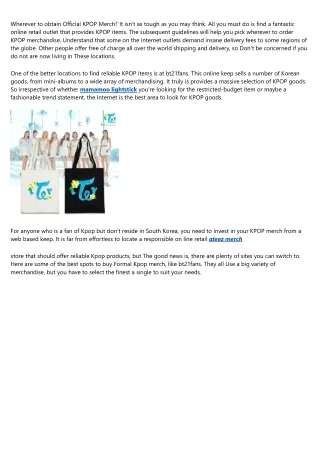 wherever to obtain official kpop merch