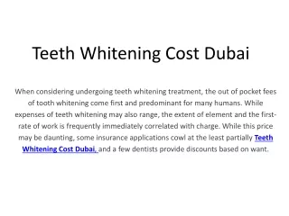 teeth whitening cost dubai