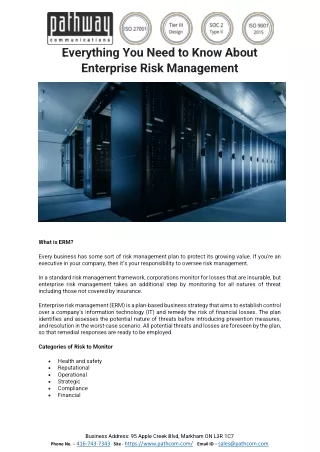 Everything You Need to Know About Enterprise Risk Management