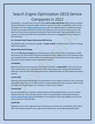 search engine optimization seo service companies