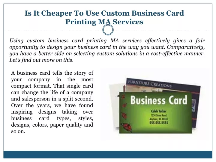 is it cheaper to use custom business card printing ma services