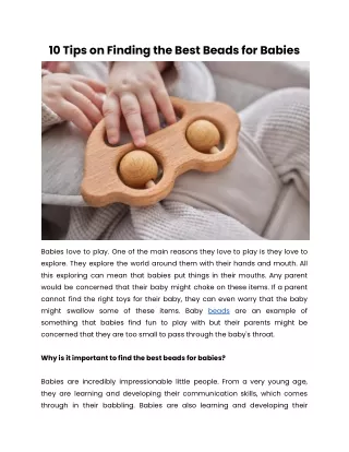 10 tips on finding the best beads for babies