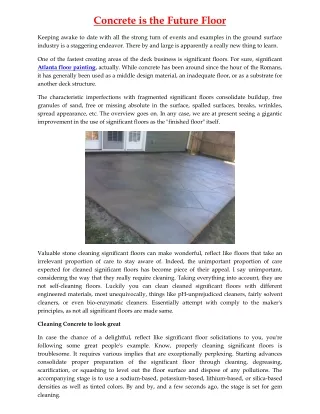 concrete is the future floor