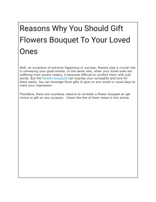 reasons why you should gift flowers bouquet