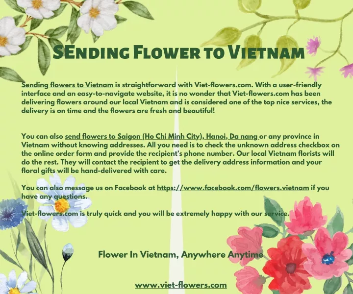 sending flower to vietnam