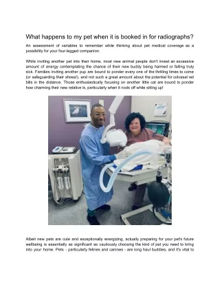 What happens to my pet when it is booked in for radiographs