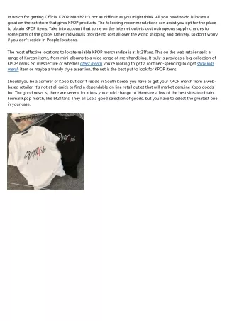 in which for getting official kpop merch