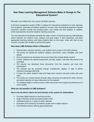 how does learning management software make