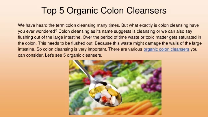 top 5 organic colon cleansers