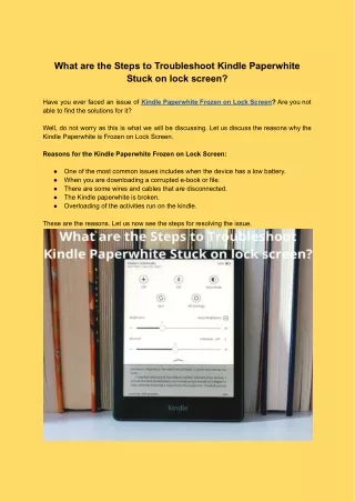 what are the steps to troubleshoot kindle