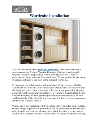 wardrobe installation