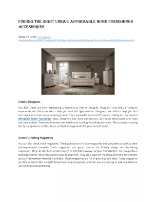 Finding The Right Unique affordable home furnishings Accessories