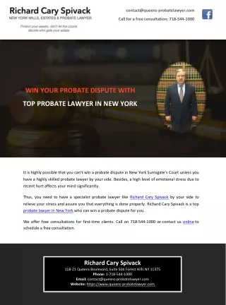WIN YOUR PROBATE DISPUTE WITH TOP PROBATE LAWYER IN NEW YORK