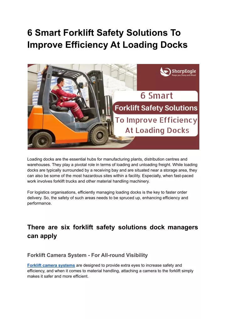 6 smart forklift safety solutions to improve