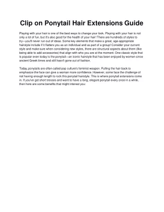 Clip on Ponytail Hair Extensions Guide